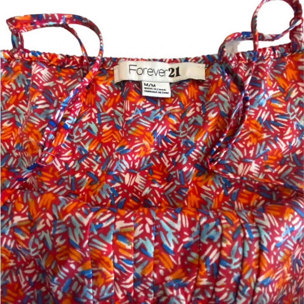 Forever‎ 21 Red Floral Cami Strap Romper